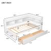 CKLMMC Stylistic Platform Bed with L-Shaped Bookcases and 2 Storage Drawers, Solid Wood Bed for Small Living Space (White/Bookcase, Twin) view 2