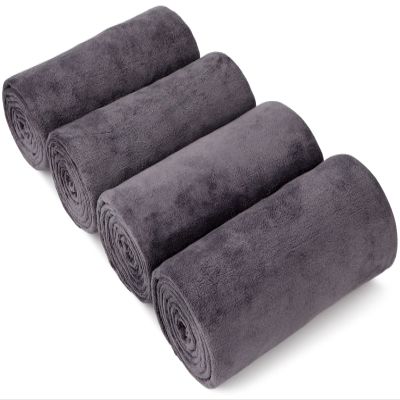 Orighty Bath Towel Pack of 4 - Soft Feel Grey Bath Towel Sets, Highly Absorbent Microfiber Towels for Body, Quick Drying, Microfiber Towels for Sport, Yoga, SPA, Fitness, (27 x 54)