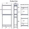 HITOMEN Over The Toilet Storage Cabinet, Bamboo Adjustable 3-Tier Above Toilet Shelf, Stable Freestanding Above Toilet Organizer with 3 Hooks for Bathroom Restroom Laundry Balcony, Grey 67" H view 3