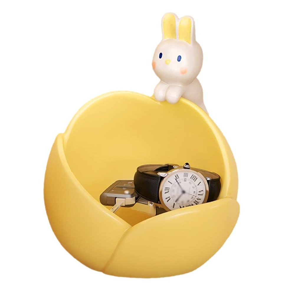 KITCISSL Decorative Tray Key Bowl for Entryway Table, Coffee Table Decor Ornaments Key Tray Rabbit Sculpture Statue Jewelry Display Trays Phone Change Watches Candy Entryway Tray