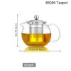 650ml, 950ml 1300ml Silver Glass Teapot Removable Stainless Steel Infuser  Great for Loose Leaf Tea, Blooming Tea, Tea Bags & Fruit Infused Water (Color : Clear, Size : 650ml) view 2