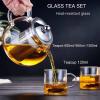 650ml, 950ml 1300ml Silver Glass Teapot Removable Stainless Steel Infuser  Great for Loose Leaf Tea, Blooming Tea, Tea Bags & Fruit Infused Water (Color : Clear, Size : 650ml) view 4