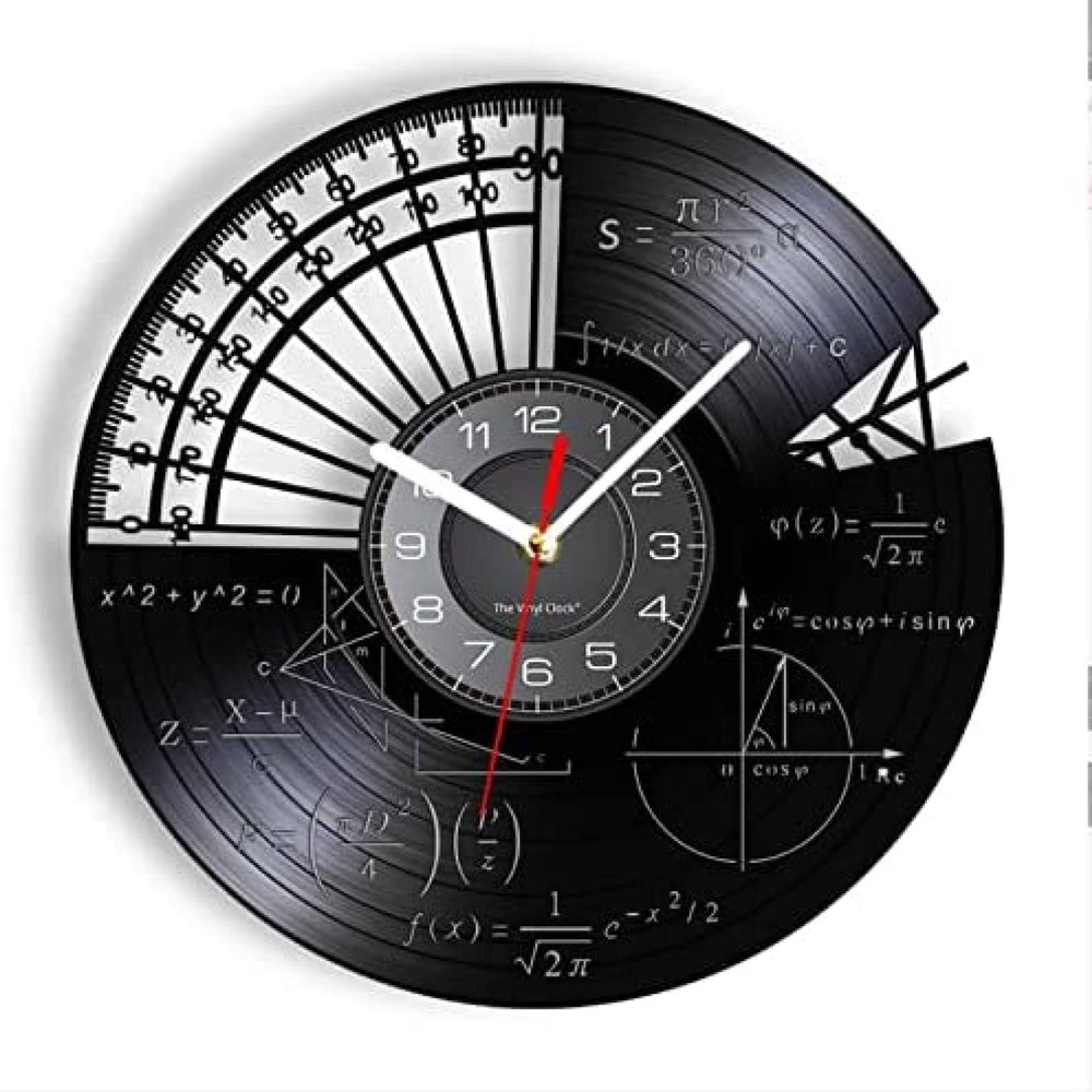 12 Inch Wall Clock Math Formula Science Classroom Wall Art Wall Clock Graphic Math Equation Vinyl Record Wall Clock Math Teachers Gift