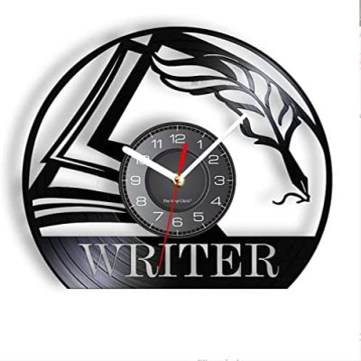 12 Inch Wall Clock Vinyl Record Wall Clock Author Office Room Decor Handicraft Art Music Clock Author Coworker Composer Gift
