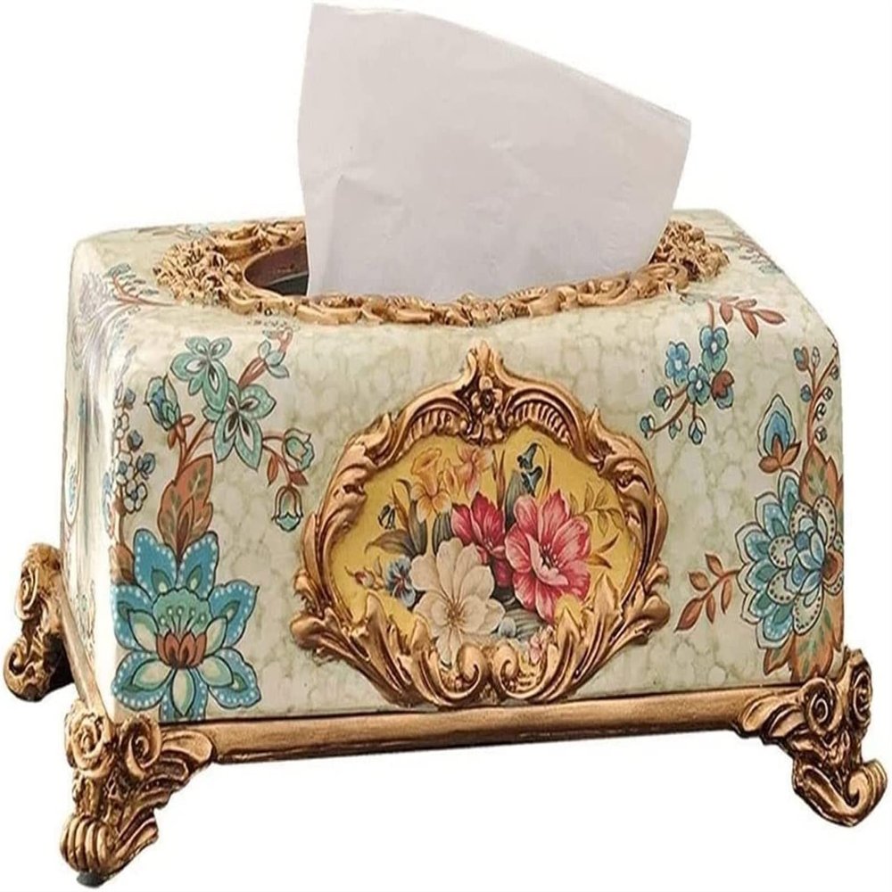 Tissue box Tissue box Cover Resin Tissue box Cover Luxury European Paper Rack Office Table Accessories Home Office KTV Hotel Car Facial Napkin Case Holder Tissue box Holder household tissue box