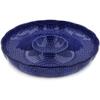 Polmedia Polish Pottery Chip and Dip Platter 12-inch UNIKAT - Starry Night Pattern Handmade in Boleslawiec Poland by Ceramika Artystyczna + Certificate of Authenticity view 1