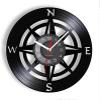 12 Inch Wall Clock Compass Wall Art Modern Design Wall Clock Navy Home Decor Vinyl Record Wall Clock Nautical Compass Clock Wall Watch view 1