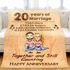 KERAOO Customized 20 Years of Marriage Throws Blankets Gifts for Women Men, Personalized Blanket with Names Hairstyle, 20th Anniversary Wedding Valentines Gift (Happy 20th Anniversary) view 2