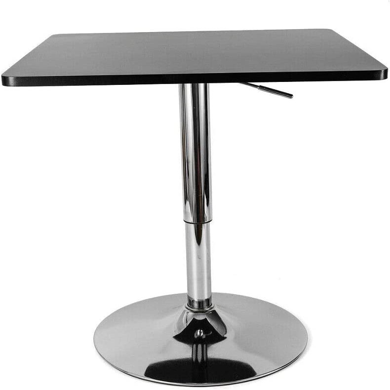 BILPIKOGoo Bar Table, Square Bar Table 360 Swivel Bar Tables, Cocktail Tables Bistro Table with Silver Leg Base, Cocktail Tables for Dining Room Bar 27.6-35.4"