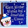 1 Pcs Warm Winter Wishes & Snowflake Kisses Sign Wall Art Door Hanger Snowman Plaque view 1