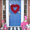 15.7 Inch Heart Shaped Wreath Valentine's Day Decoration Hanging Ornament Home Decor for Valentines Day Anniversary view 4