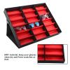 Tyenaza Sunglasses Organizer,18 Grids Glasses Display Stand Sunglasses Storage Box Glasses Jewelry Organizer with Foldable lid,Collectables Storage Box, Travel Display Case - 18.5x14.6x2.4in view 3