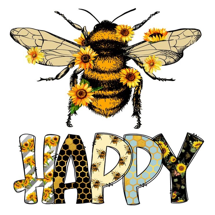Bee Happy | Sunflower | Great Gift Idea|Single |5 Inch Magnet | Made in The USA | Car Auto Tool Box RefrigeratorMagnet |FBMMAG11877
