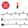 PREXTEX Halloween Lights (20 Feet, 100 Bulbs) - Halloween Party Decorations and Christmas Lights with Black Wire - Holiday Decorations Indoor or Outdoor Incandescent String Light - Orange view 3