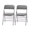 Amazing for less Pack of 2 (Fabric/Vinyl) Steel Frame Metal Foam Padded Folding Chairs (Black, Gray, White) (2-Pack - Vinyl Gray) view 1