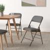 Amazing for less Pack of 2 (Fabric/Vinyl) Steel Frame Metal Foam Padded Folding Chairs (Black, Gray, White) (2-Pack - Vinyl Gray) view 2