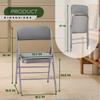 Amazing for less Pack of 2 (Fabric/Vinyl) Steel Frame Metal Foam Padded Folding Chairs (Black, Gray, White) (2-Pack - Vinyl Gray) view 3