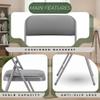 Amazing for less Pack of 2 (Fabric/Vinyl) Steel Frame Metal Foam Padded Folding Chairs (Black, Gray, White) (2-Pack - Vinyl Gray) view 4