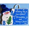 1 Pcs Snowman Snowflakes Friendship Winter Cheer Sign Wall Door Hanger Seasonal Plaque view 1