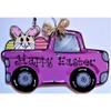 1 Pcs Happy Easter Purple Truck Spring Sign Wall Art Door Hanger Plaque Wreath Accent view 1