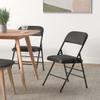 Amazing for less Pack of 2 (Fabric/Vinyl) Steel Frame Metal Foam Padded Folding Chairs (Black, Gray, White) (2-Pack - Vinyl Black) view 2