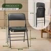 Amazing for less Pack of 2 (Fabric/Vinyl) Steel Frame Metal Foam Padded Folding Chairs (Black, Gray, White) (2-Pack - Vinyl Black) view 3