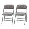Amazing for less Pack of 2 (Fabric/Vinyl) Steel Frame Metal Foam Padded Folding Chairs (Black, Gray, White) (2-Pack - Fabric Gray) view 1