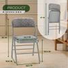Amazing for less Pack of 2 (Fabric/Vinyl) Steel Frame Metal Foam Padded Folding Chairs (Black, Gray, White) (2-Pack - Fabric Gray) view 3
