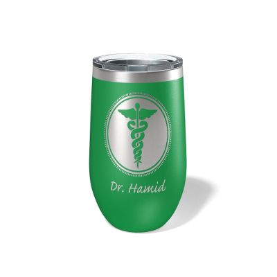 Alterd Industries Doctor Gift - Doctor Gifts for Men Women, Dr. Gifts Doctor Cup, Tumbler, Water Bottle, Accessories, Kit, Personalized Doctor Set (Doctor, Green, 12oz Wine Tumbler)