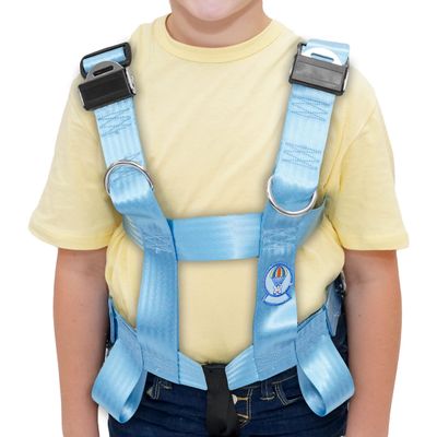 EZ-ON Products MAXPV Houdini Proof Durable Personal Vehicle User-Friendly Safety Transportation Vest with Seat Belt Loops and Mount. Meets NHTSA Regulation. (Light Blue, Small)