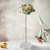 8265-Silky Silk Flower Holder | Crystal Floral Riser Centerpiece| Luxury Crystal Candle Holder| Wedding Decoration Stand| Birthday Parties. (31.5" x 7.5" Inches, Silver) view 2