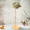 8265-Silky Silk Flower Holder | Crystal Floral Riser Centerpiece| Luxury Crystal Candle Holder| Wedding Decoration Stand| Birthday Parties. (31.5" x 7.5" Inches, Gold) view 4