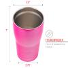 Silver Buffalo Double Walled Vacuum Insulated Stainless Steel Tumbler With Easy Sip Lid Keeps Hot and Cold, Travel Coffee Mug Clear Lid, 20 Ounces, Matte Pink view 2