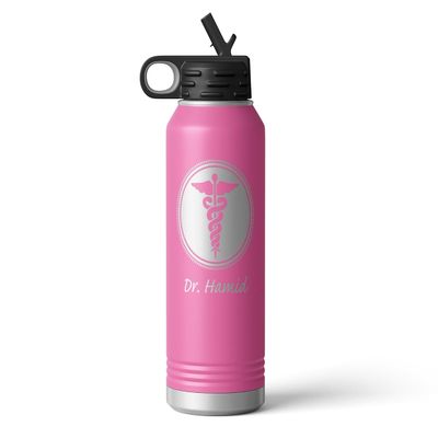 Alterd Industries Doctor Gift - Doctor Gifts for Men Women, Dr. Gifts Doctor Cup, Tumbler, Water Bottle, Accessories, Kit, Personalized Doctor Set (Doctor, Pink, 32oz Water Bottle)