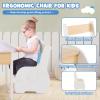 Costzon Kids Table and Chair Set, 4 in 1 Wooden Activity Table & 2 Chairs with Detachable Blackboard for Arts, Crafts, Drawing, Reading, Storage, 3 PCS Toddler Table and Chairs for Boys Girls (White) view 4