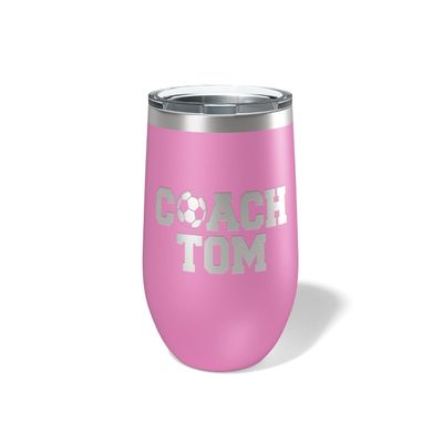 Alterd Industries Soccer Coach Gift - Soccer Coach Gifts Tumbler | soccer coach gifts for men | Girls Soccer Coach Gifts | Soccer coach ideas (Soccer Stacked, Lilac, 12oz Wine Tumbler)