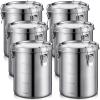 Zopeal 6 Pack Stainless Steel Canisters Set Stainless Steel Airtight Food Storage Containers Metal Containers with Lids Sealed for Tea Coffee Sugar Flour Pantry Baking Kitchen Counter (34 oz) view 1