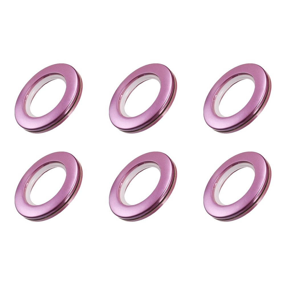 METALLIXITY Curtain Grommets, (1.5 Inch) 6Pcs, Plastic Drapery Roman Ring - for Household Window Door Rods, Purple