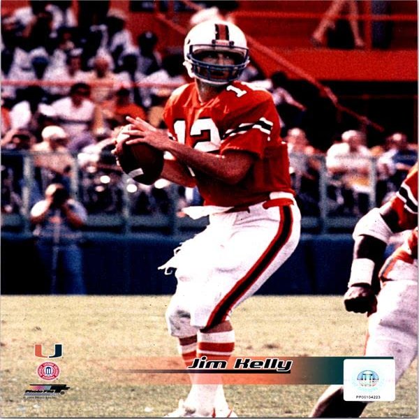 Autograph Warehouse 725920 8 x 10 in. Jim Kelly Miami Hurricanes Quarterback Photofile Licensed Photo