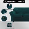 FestiCorp Velvet Sofa Covers for 3 Seat Cushion Couch Sofa Slipcovers, Stretch 4 Piece Couch Cover, Thick Furniture Covers for Dogs Pets, Oversized Sofa, Emerrald Green view 2