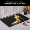 Fluffy Bath Rug Gold High Heels Black Back,Non Slip Shag Carpet Soft Floor Door Mat Women Elegant Glitter Shoes,Absorbent Entrance Rugs for Kitchen Bathroom Living Room 24x35In view 3