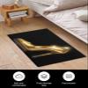 Fluffy Bath Rug Gold High Heels Black Back,Non Slip Shag Carpet Soft Floor Door Mat Women Elegant Glitter Shoes,Absorbent Entrance Rugs for Kitchen Bathroom Living Room 24x35In view 4