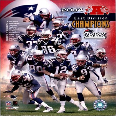 Autograph Warehouse 725858 8 x 10 in. 2004 New England Patriots AFC East Champions Brady Photofile Licensed Photo