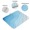 Blue Aqua Ombre Dish Drying Mat for Kitchen Counter, Modern Geometric Dish Mat Drying Kitchen Mat, Abstract Art Aesthetic Bottle Drying Pad Microfiber Absorbent Coffee Cup Dishes Drainer Mats 18"x24" view 2