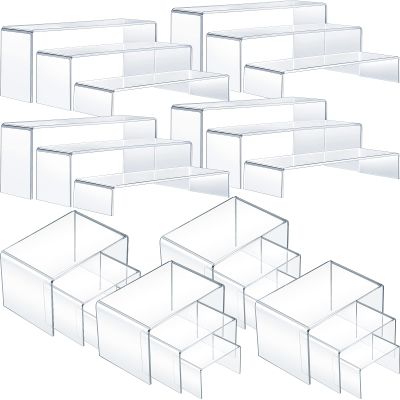8 Sets Acrylic Display Risers U Shaped Clear Product Stand Transparent Cake Dessert Candy Perfume Stand Shelves Display Shelf for Collectibles Table Showcase Box Food Glass Organize and Decoration