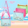 Tagitary Beach Toys Large Mesh Beach Bag Sand Toy Shell Collecting Bag for Holding Shells Pool Bag Swimming Accessories Gift for Teens Boys and Girls (Only Bags,A Set of 3) view 3