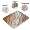 Brown Ombre Dish Drying Mat for Kitchen Counter, Modern Geometric Dish Mat Drying Kitchen Mat, Abstract Cream Aesthetic Bottle Drying Pad Microfiber Absorbent Coffee Cup Dishes Drainer Mats 18"x24" view 2