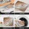 Brown Ombre Dish Drying Mat for Kitchen Counter, Modern Geometric Dish Mat Drying Kitchen Mat, Abstract Cream Aesthetic Bottle Drying Pad Microfiber Absorbent Coffee Cup Dishes Drainer Mats 18"x24" view 4