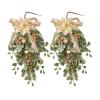 2pcs Christmas Teardrop Swag Winter Door Wreath Garland Swag for Home Outdoor Indoor Decor view 1