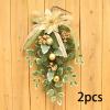 2pcs Christmas Teardrop Swag Winter Door Wreath Garland Swag for Home Outdoor Indoor Decor view 3